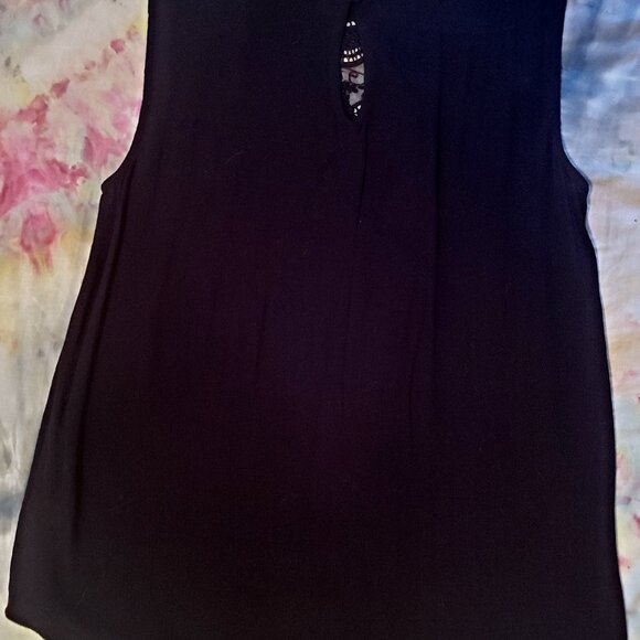 Torrid Flowy Black Lace Neck Tank Top - Picture 2 of 3